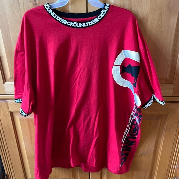 Ecko Unltd RED black white SPELLOUT T Shirt World Famous Rhino Brand men 2XL Art - Picture 1 of 16